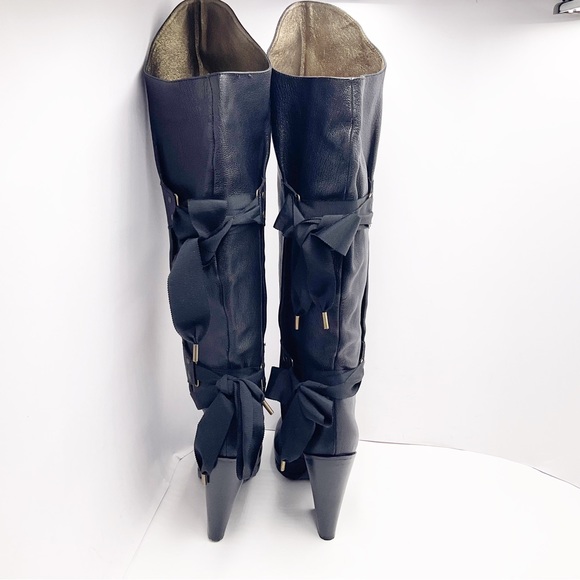 {Vanessa Bruno} Leather & Bows Over Knee Boots - Picture 9 of 16